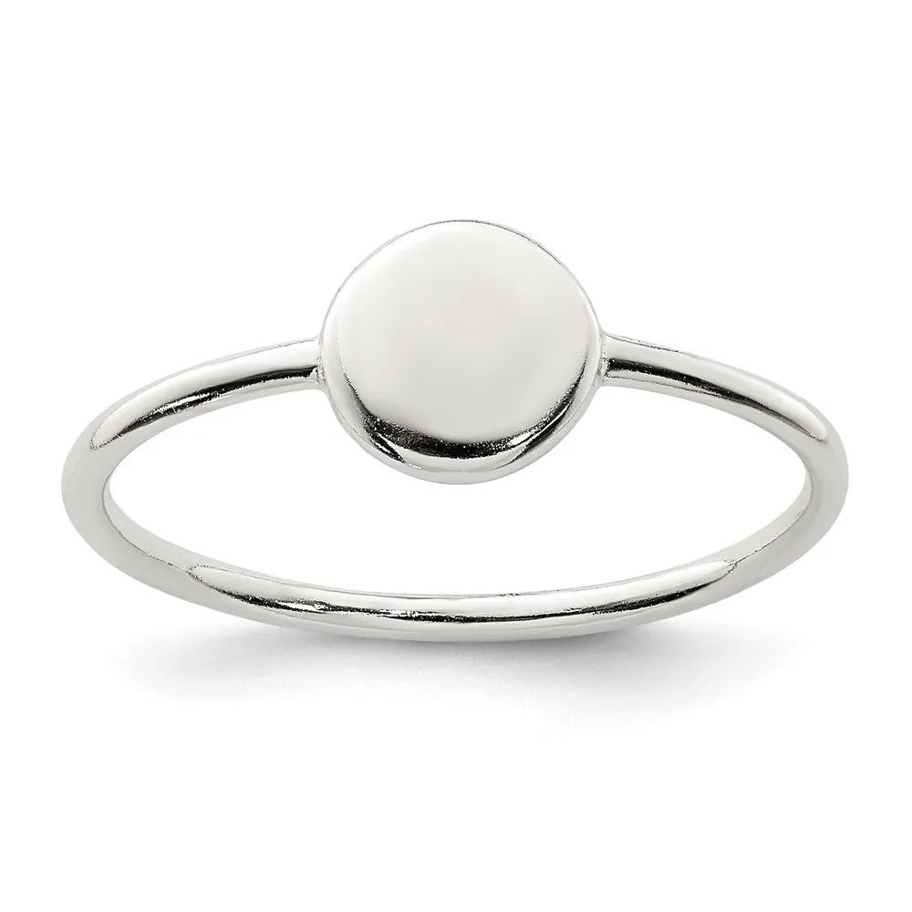 Polished Circle Ring in Sterling Silver