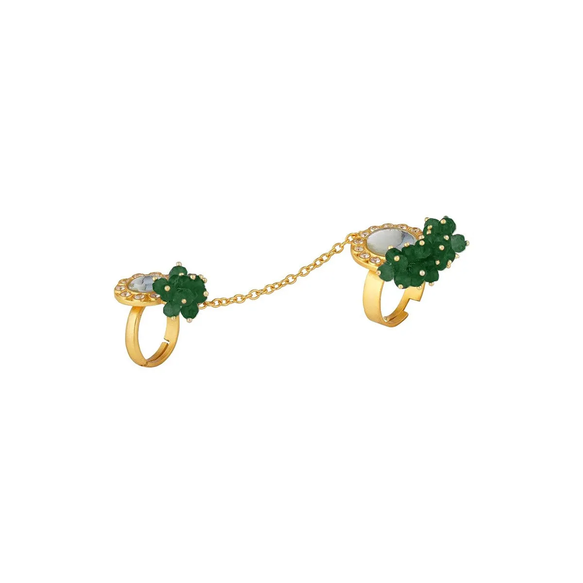 Rani Statement Ring - Green Strawberry Quartz