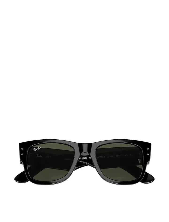 Ray-Ban RB0840S 145 51 Mega Wayfarer Sunglasses Black / Green