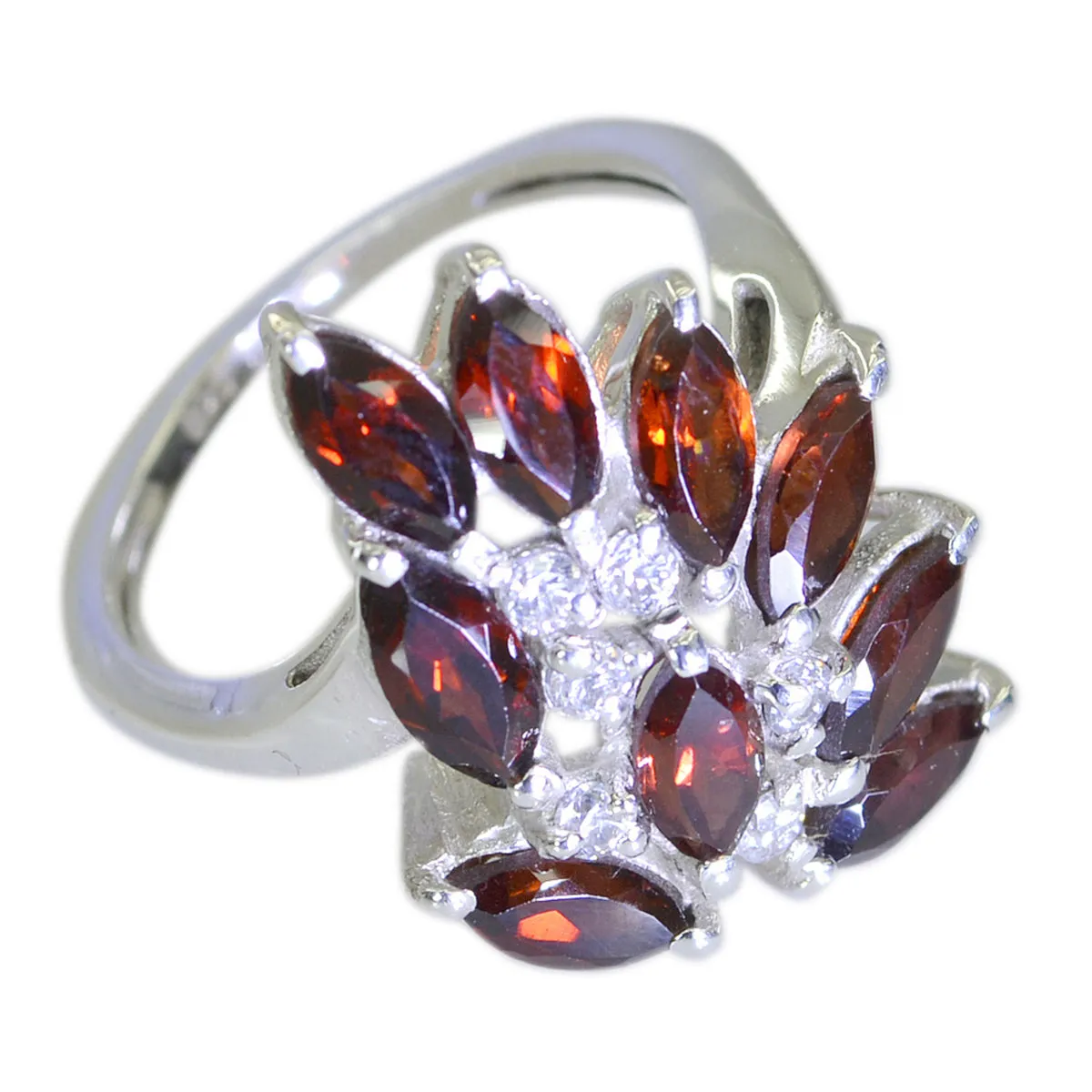 Riyo Delicate Gemstone Garnet 925 Sterling Silver Rings Fine Seller