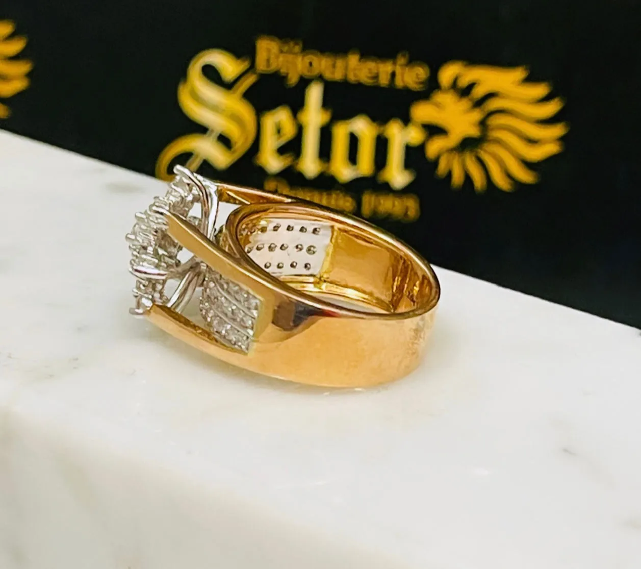 Rose gold snowflake ring WR381