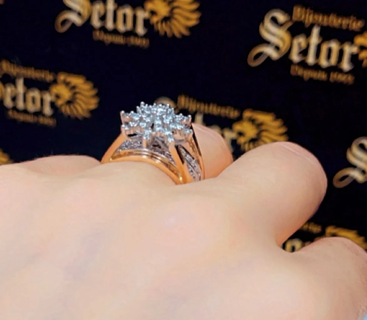 Rose gold snowflake ring WR381