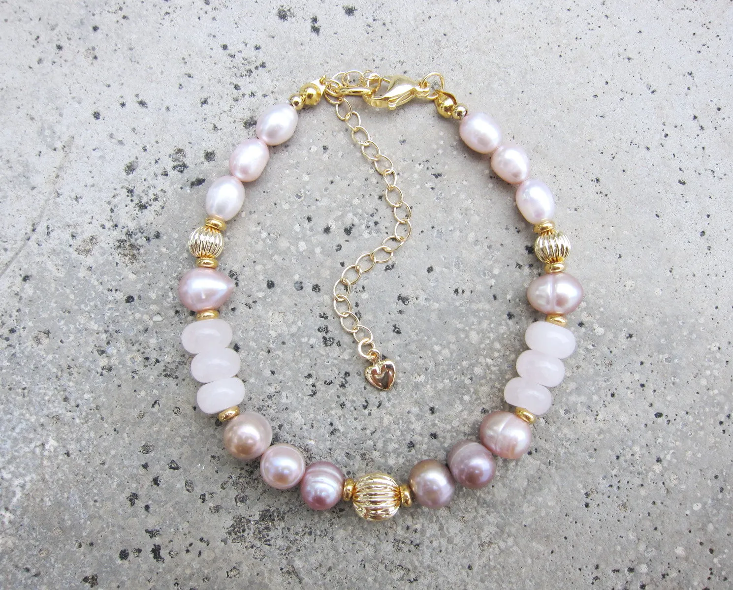 Rose Quartz, Blush Pink Baroque Pearl Necklace