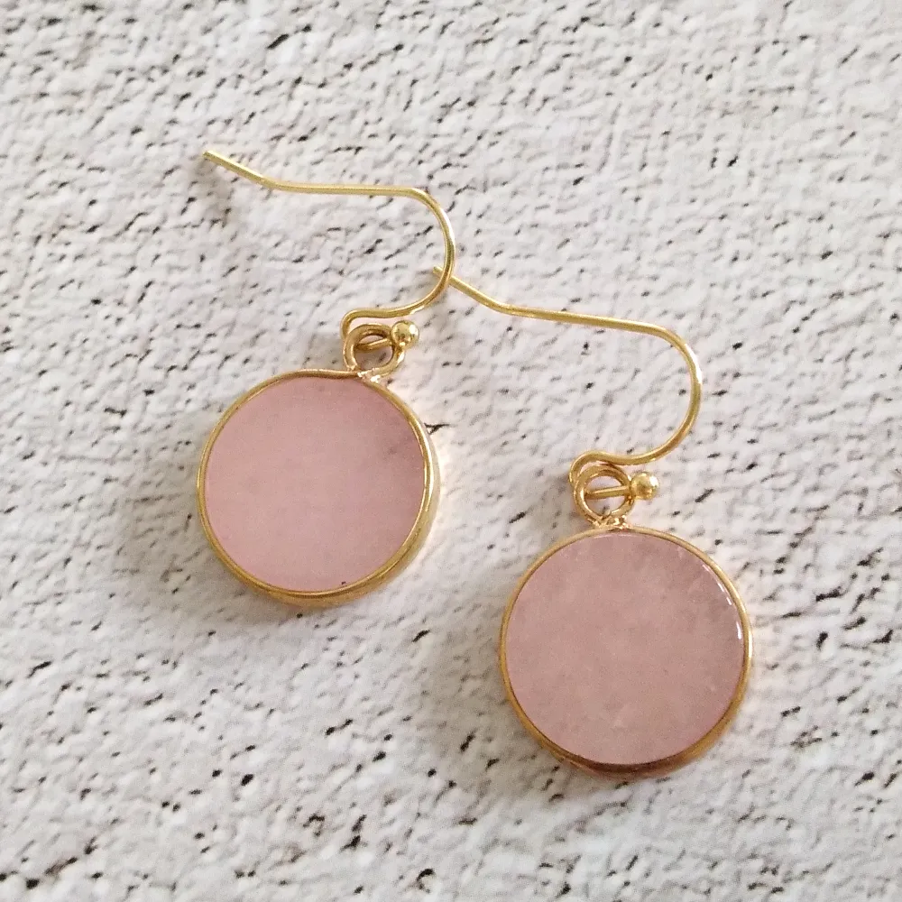 Rose Quartz  Single Drop Hook Earrings