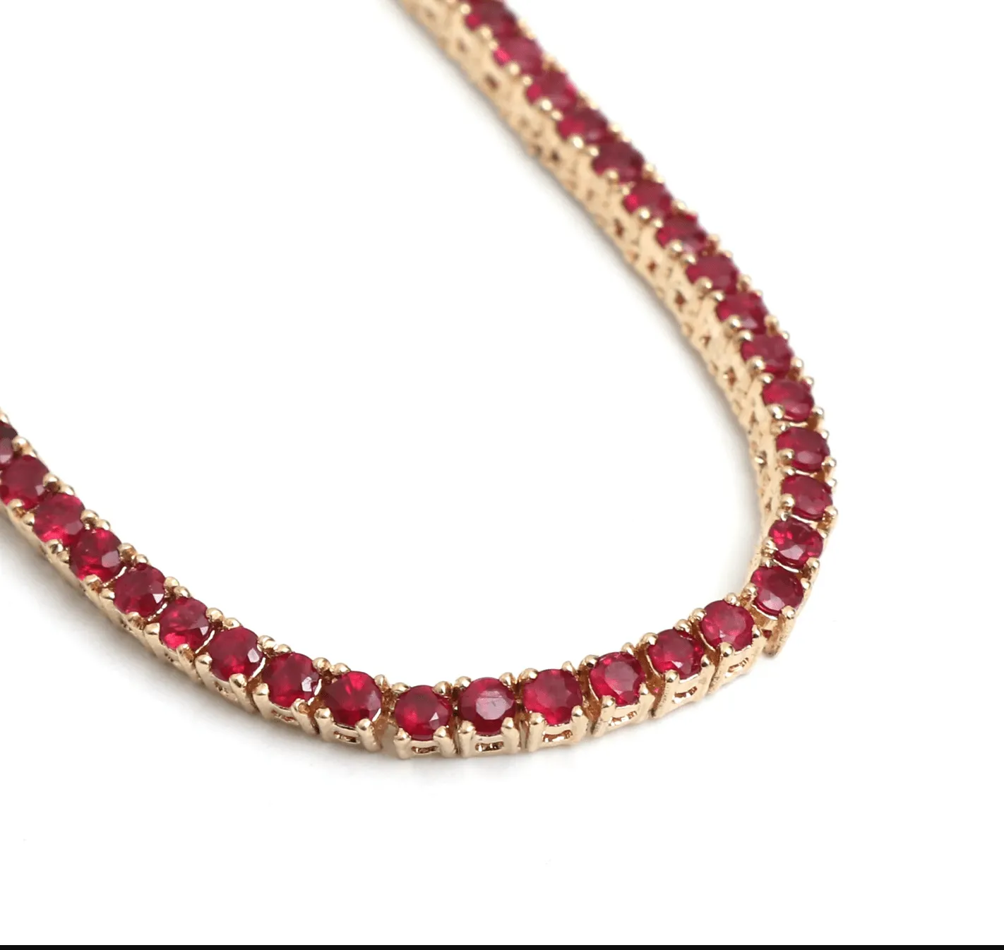 Ruby Tennis Necklace 4-Prong