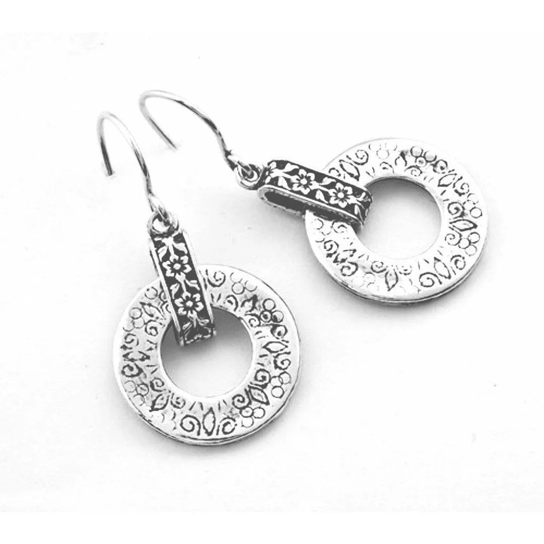 Silver earrings / earrings for women / dangle earrings / flourish earrings