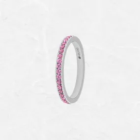 Silver Qudo Pink Crystal Eternity Ring