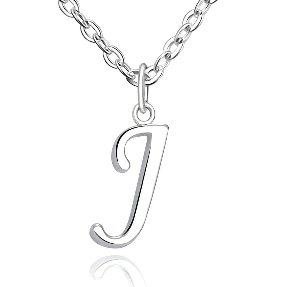 Simple Initial Necklaces Sterling Silver, 16-18