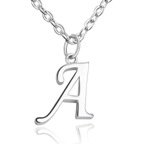 Simple Initial Necklaces Sterling Silver, 16-18