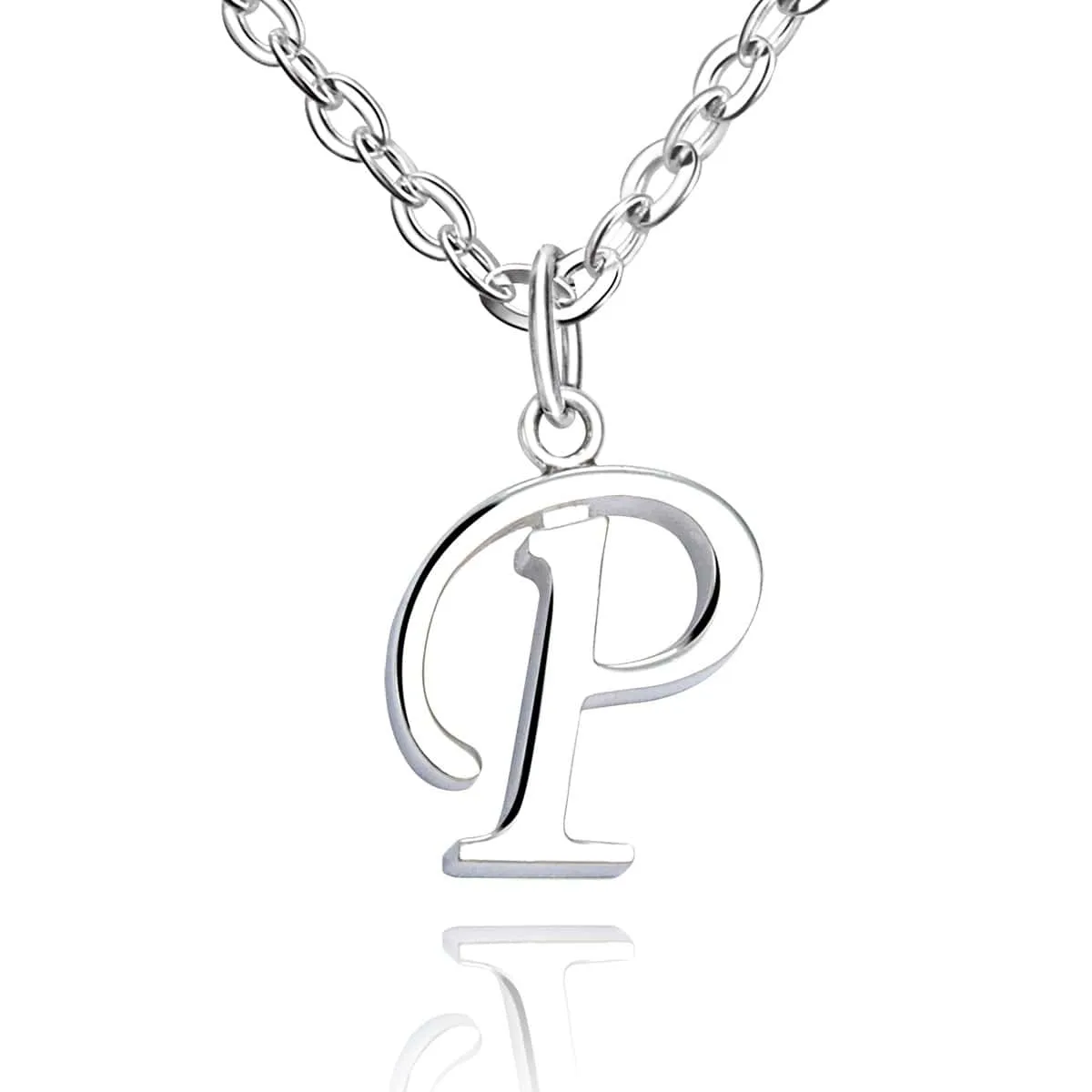 Simple Initial Necklaces Sterling Silver, 16-18