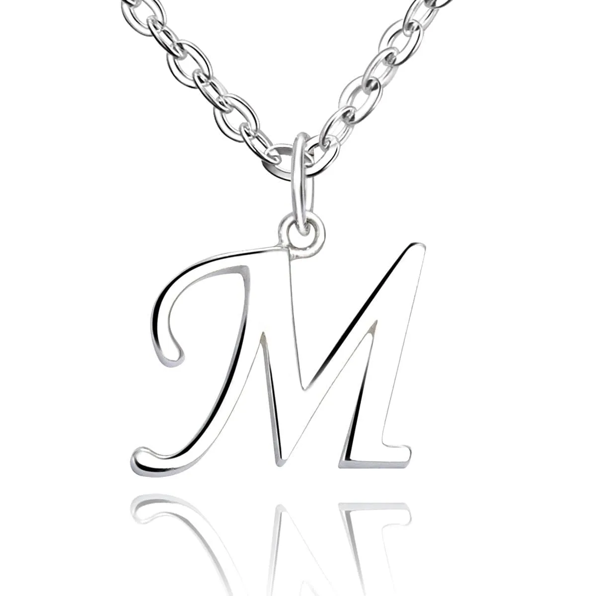 Simple Initial Necklaces Sterling Silver, 16-18