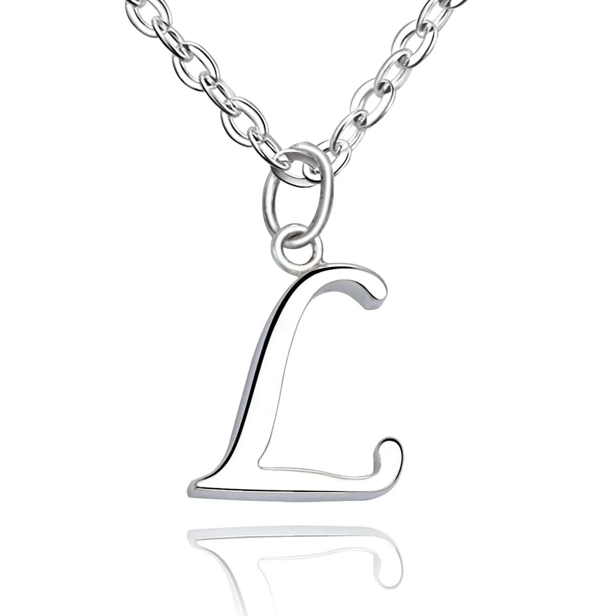 Simple Initial Necklaces Sterling Silver, 16-18