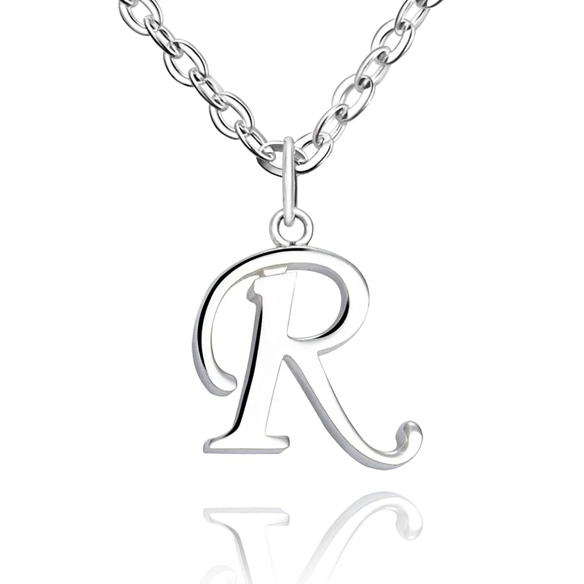 Simple Initial Necklaces Sterling Silver, 16-18