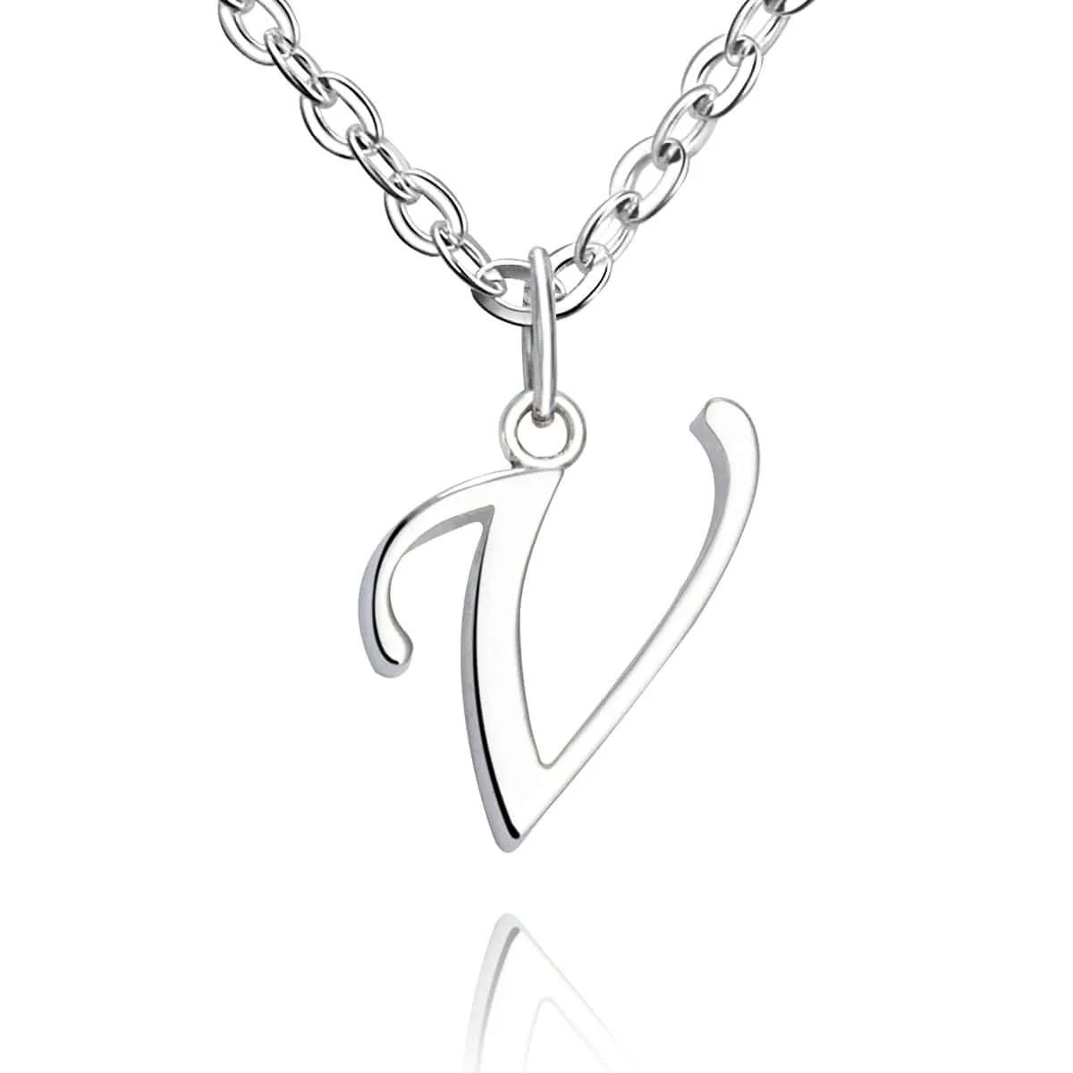 Simple Initial Necklaces Sterling Silver, 16-18