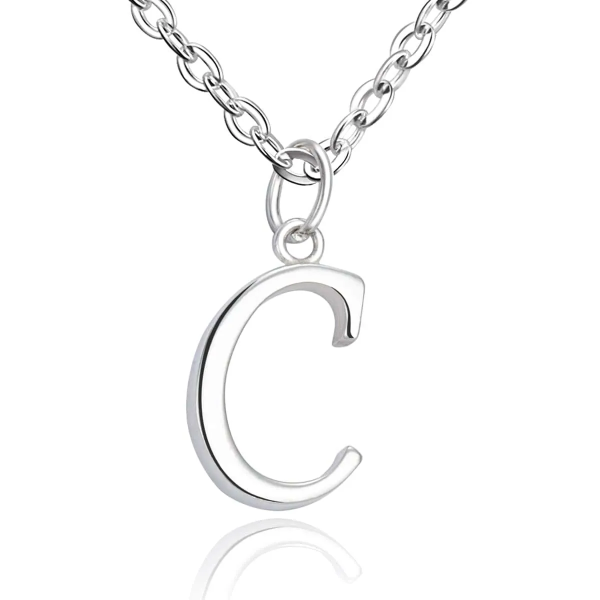 Simple Initial Necklaces Sterling Silver, 16-18