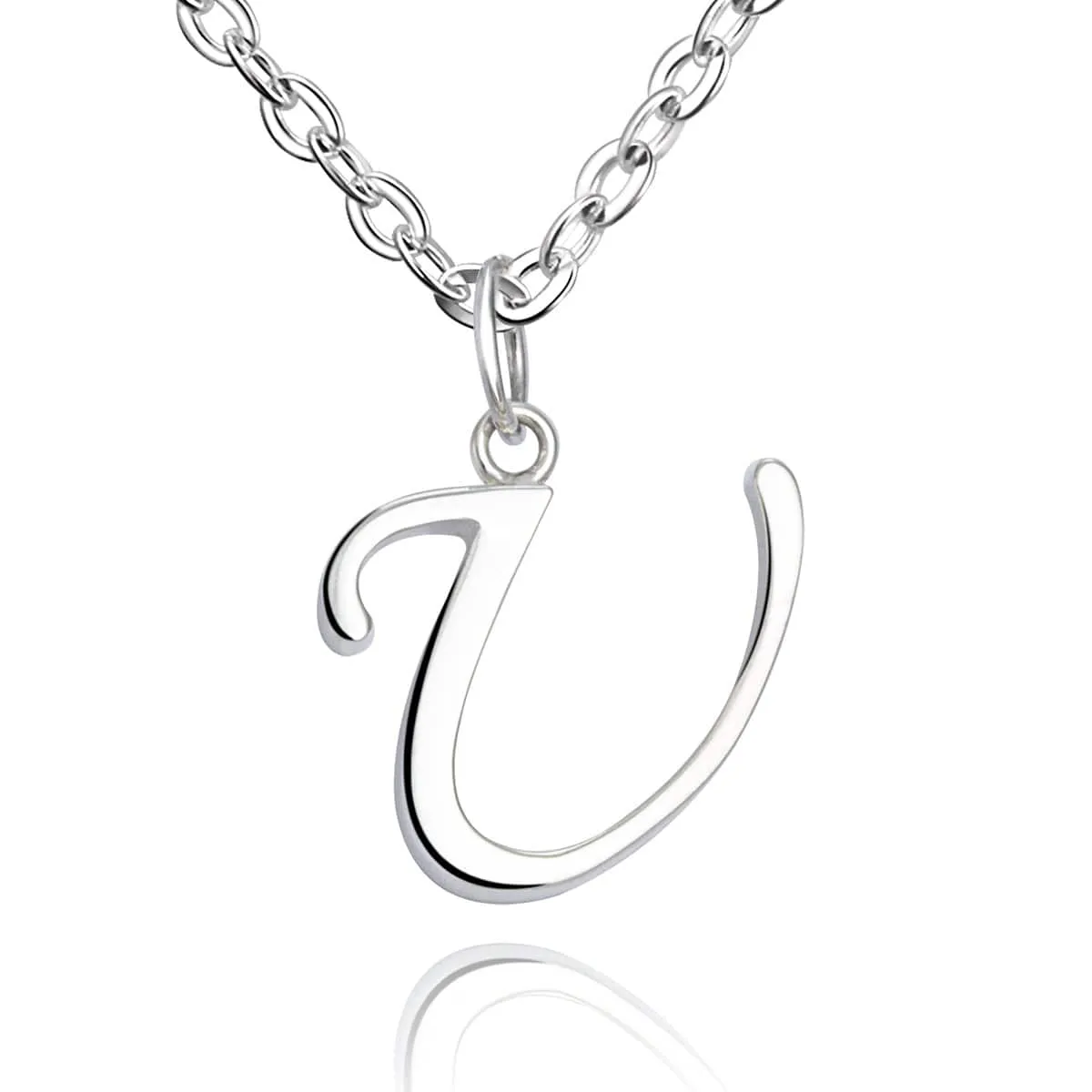 Simple Initial Necklaces Sterling Silver, 16-18