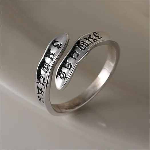 Simple Retro Cross Letter Graffiti Plain Ring