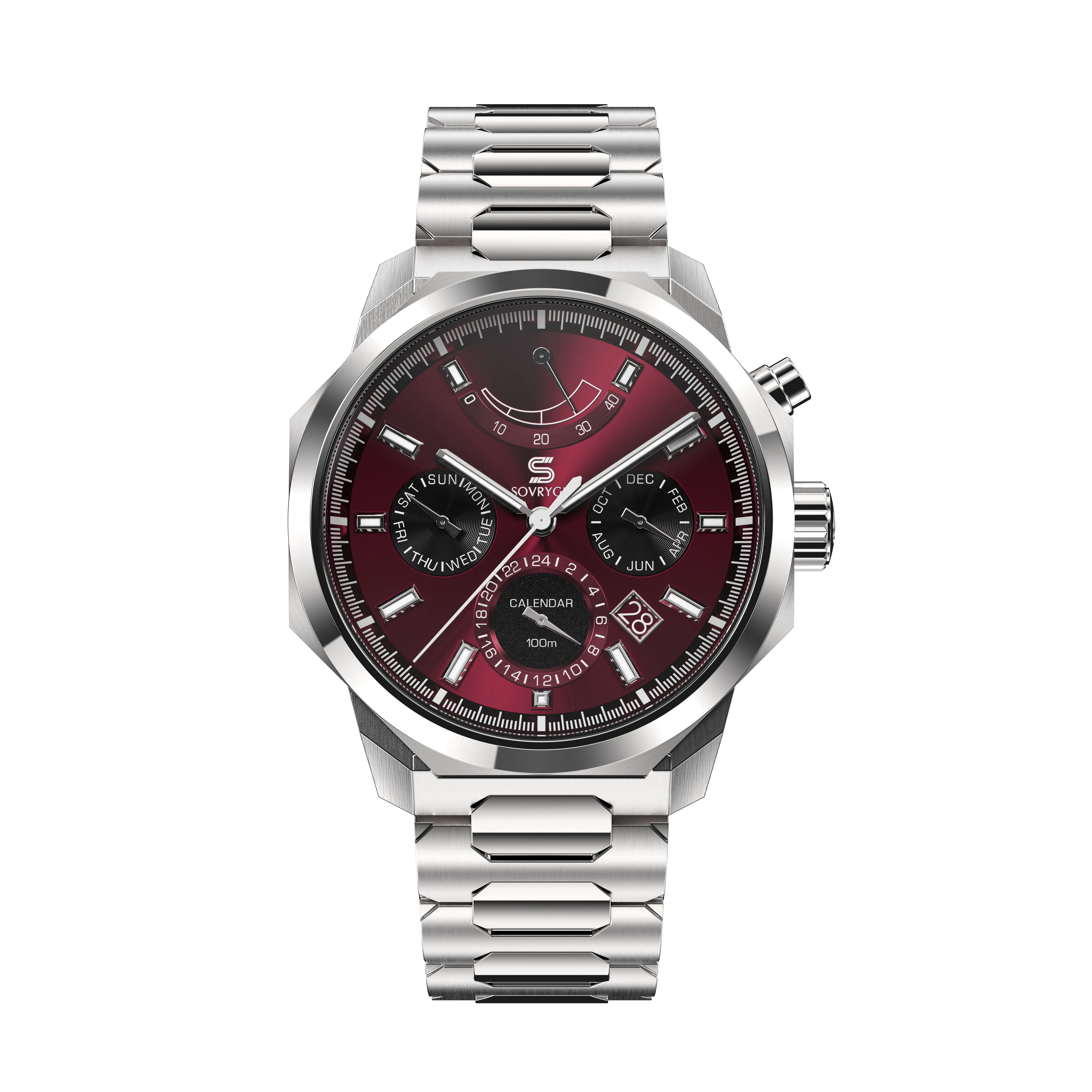 SOVRYGN Calendar Steel - Wine Watch