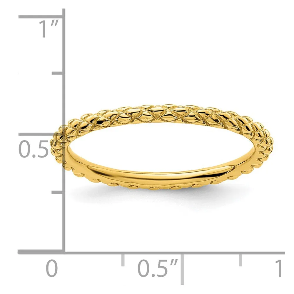 Stackable Expressions Gold-Plated Criss-cross Ring in Sterling Silver