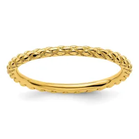 Stackable Expressions Gold-Plated Criss-cross Ring in Sterling Silver