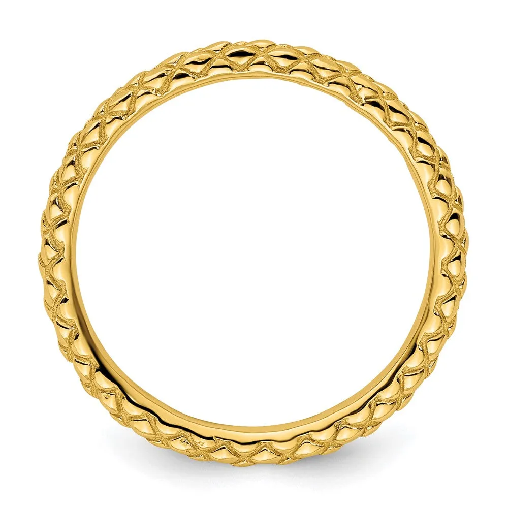 Stackable Expressions Gold-Plated Criss-cross Ring in Sterling Silver