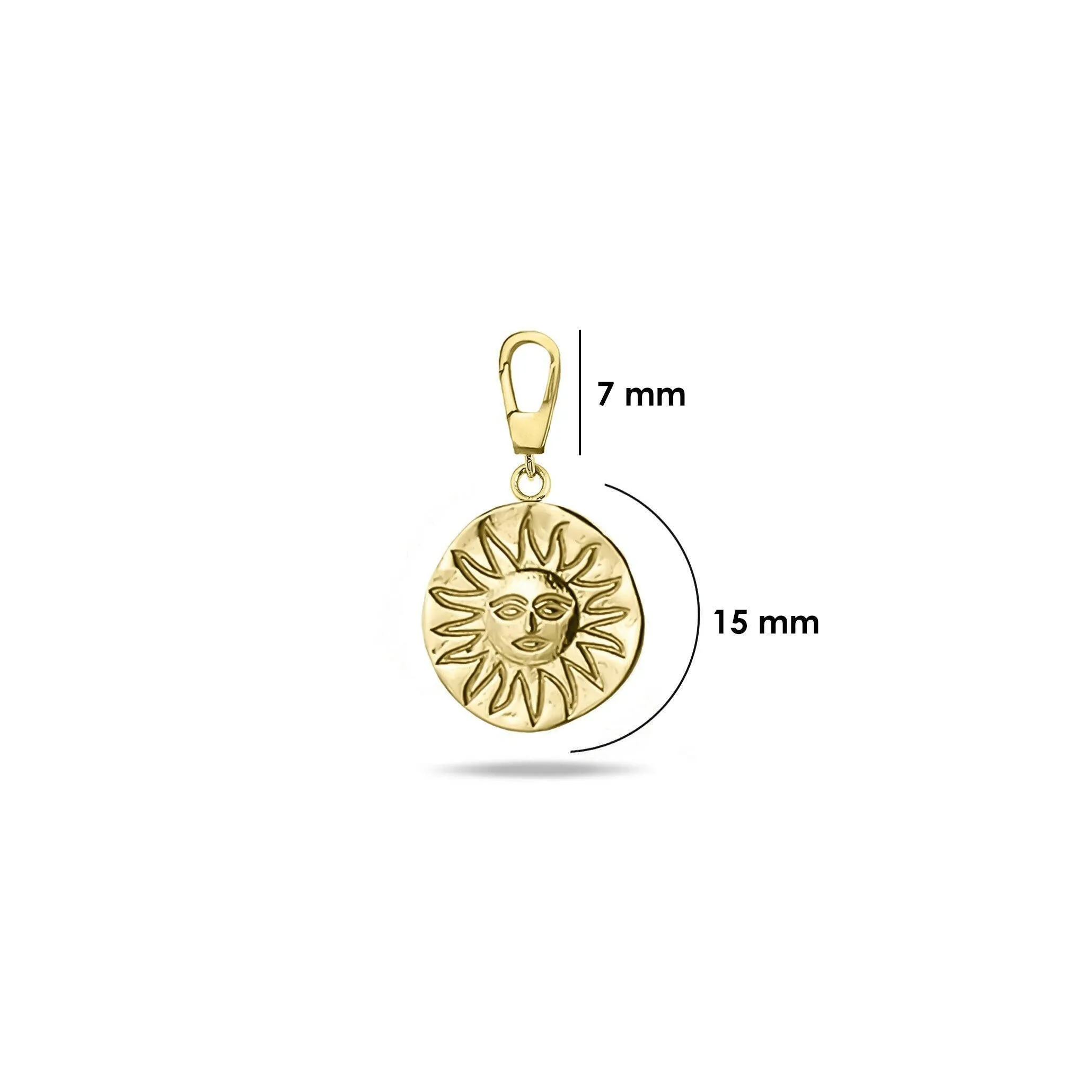 Sun Charm | 14K Solid Gold