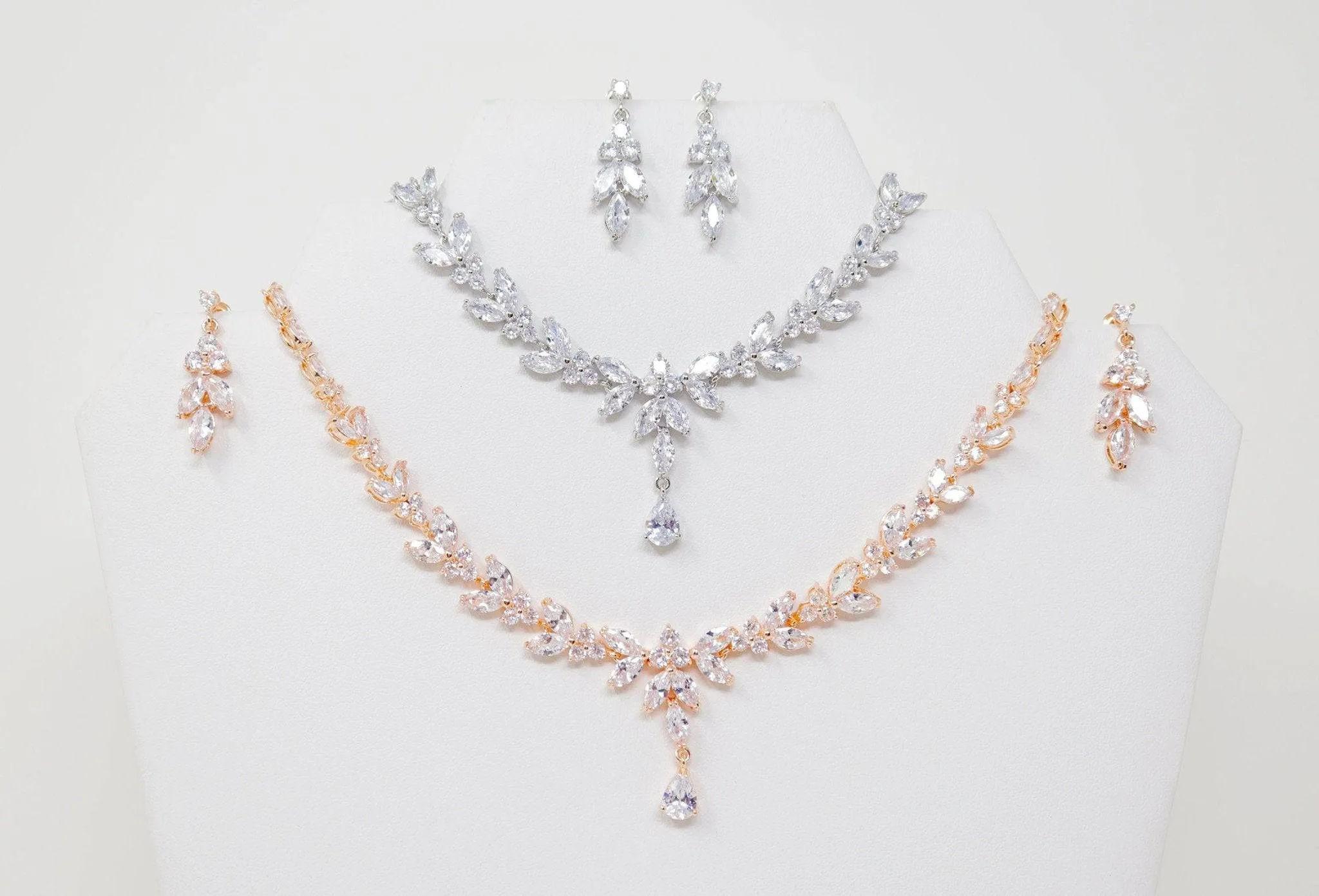 Swarovski Crystal Luxury Flower Diamond/Crystal Necklace, Bridal Necklace Set, Bridal Jewelry, Statement Necklace