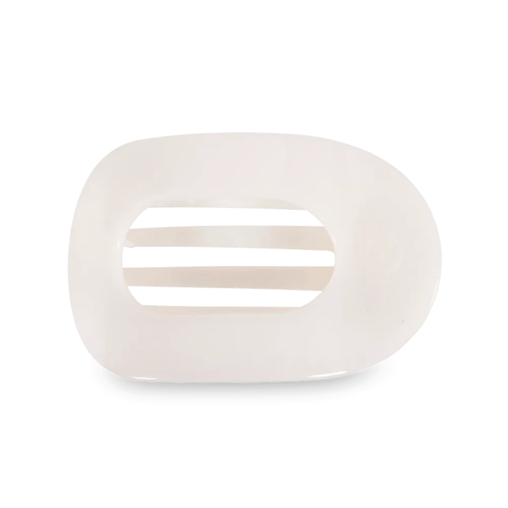 Teleties Large Coconut White Flat Round Clip