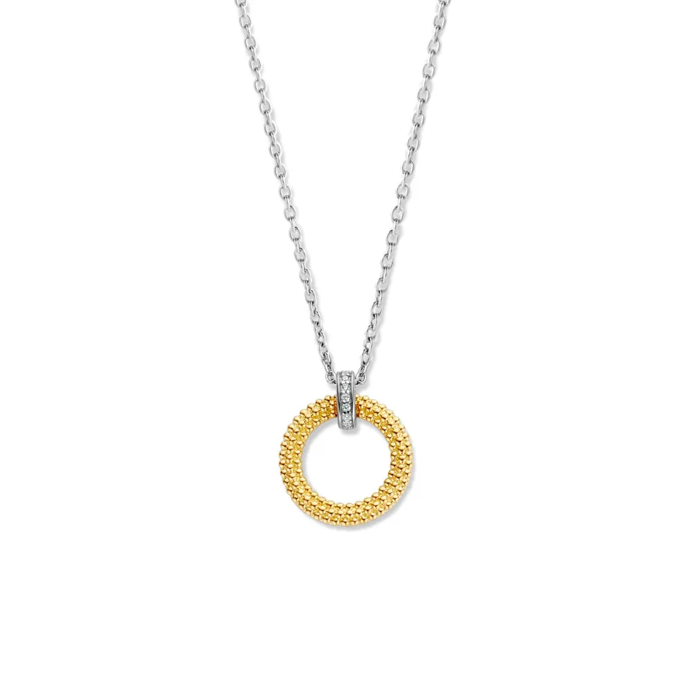 Ti Sento Two -Tone Circle Pendant