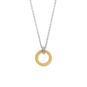 Ti Sento Two -Tone Circle Pendant