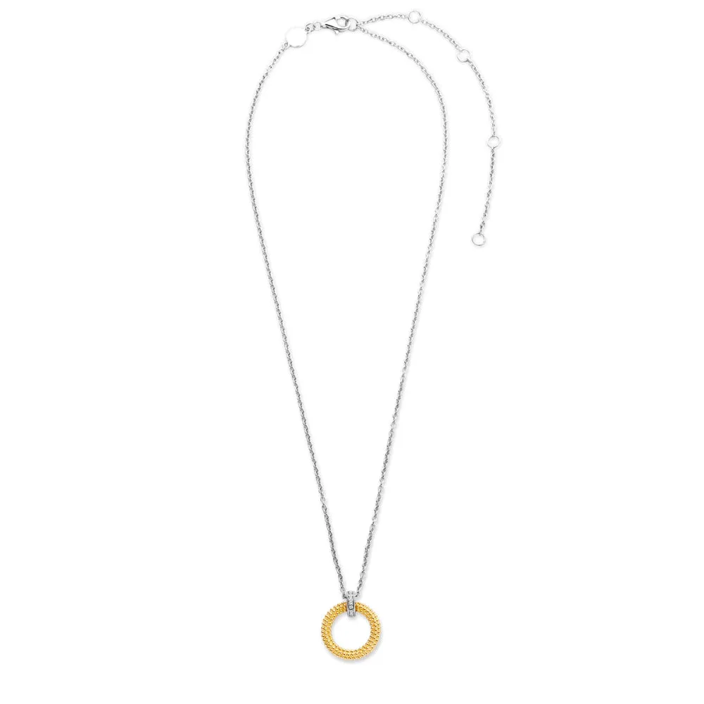 Ti Sento Two -Tone Circle Pendant