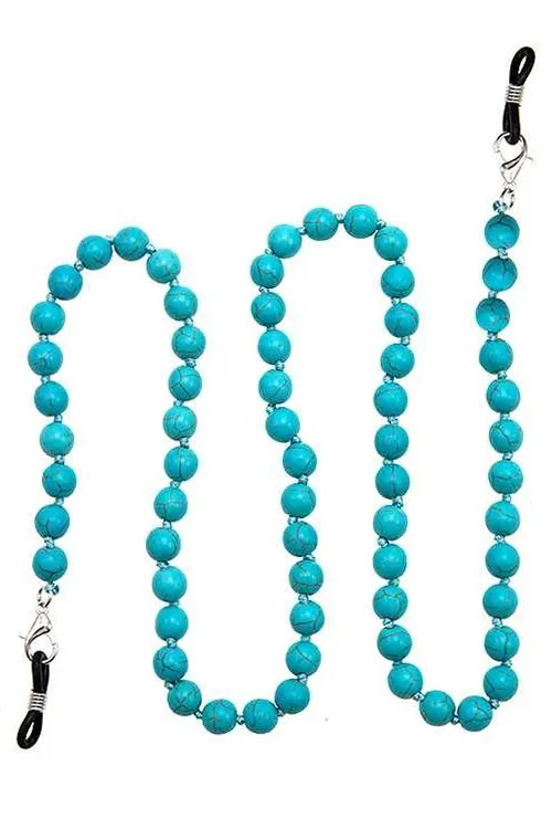 Turquoise Beaded Sunglasses Chain Holder Necklace