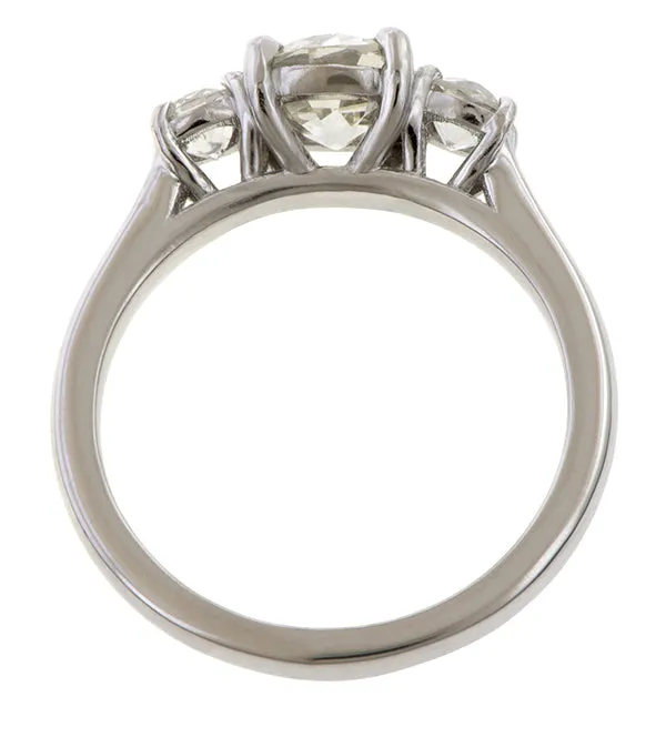 Vintage Three Stone Engagement Ring, Old Mine 0.95ct.