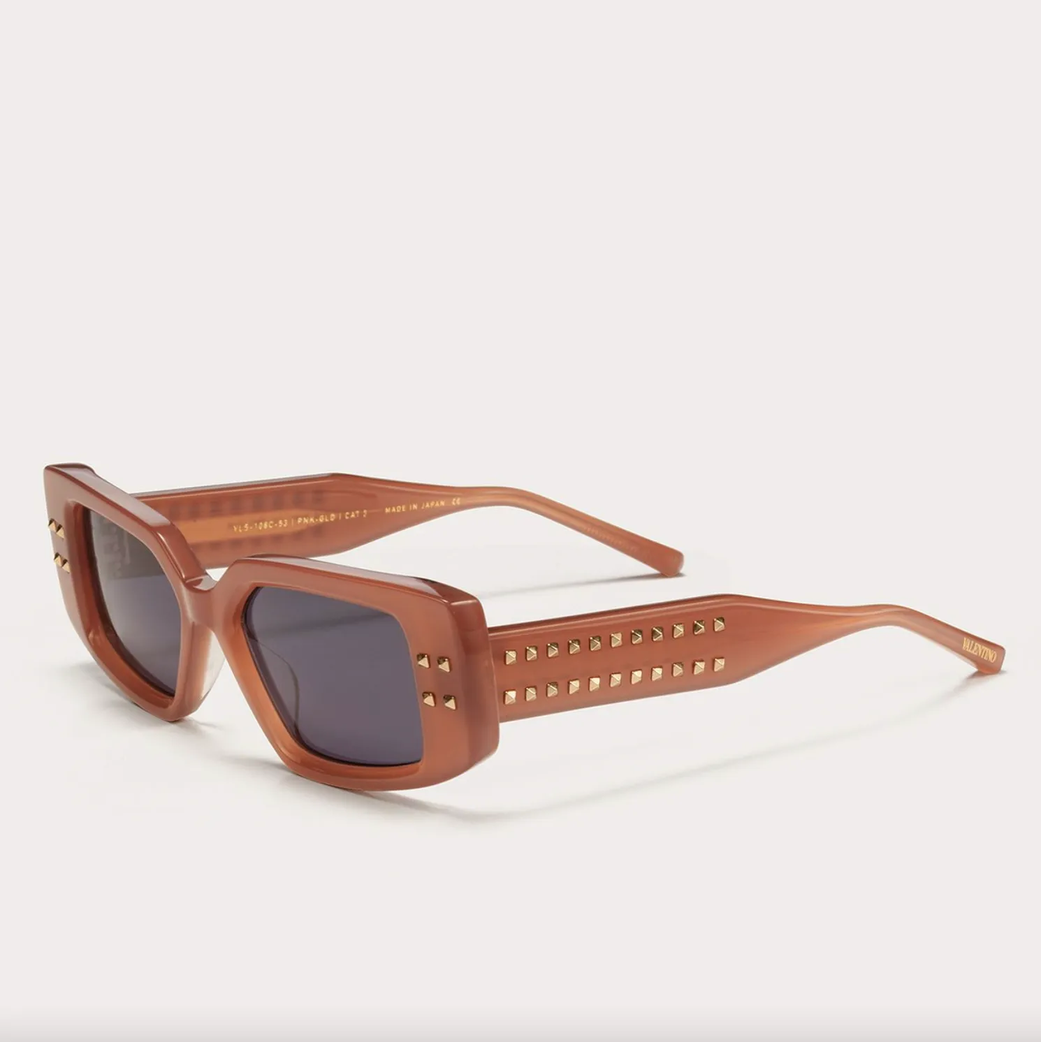 VLS 108A RECTANGULAR ACETATE FRAME SUNGLASSES - BROWN