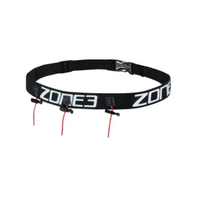 Zone3 Ultimate Race Number Belt With Gel Loops - Black/White